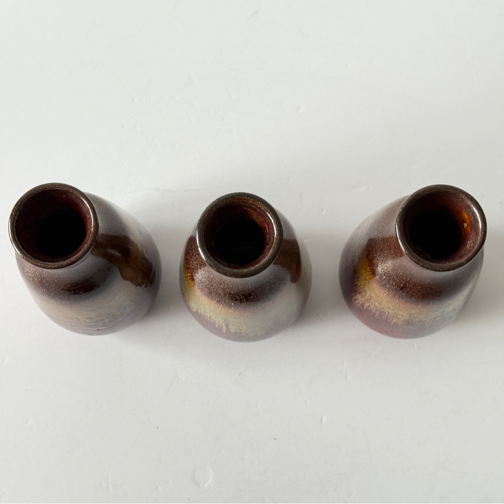 Vintage Art Ceramic Bud Vase - Crystalline Effect - Bronze - Picture 3 of 8